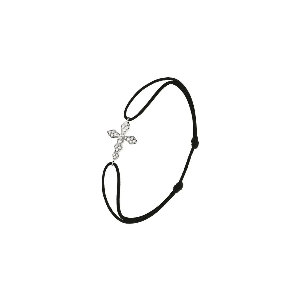 Bracelet Akillis Cordon Python en or blanc et diamants