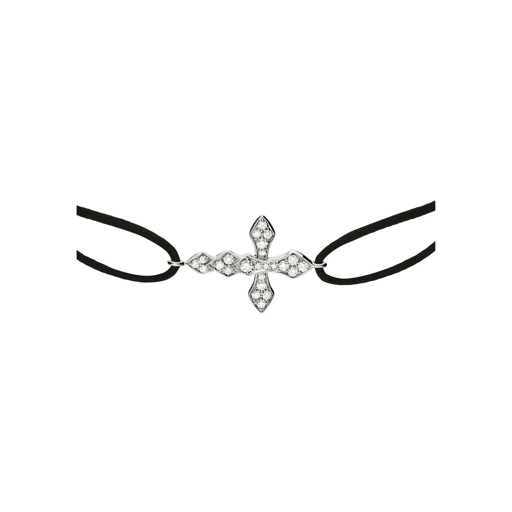 Bracelet Akillis Cordon Python en or blanc et diamants