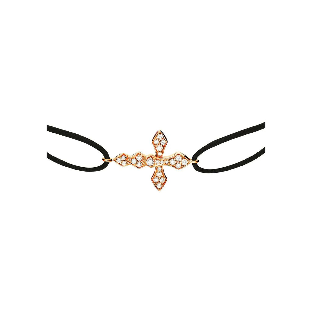 Bracelet Akillis Cordon Python en or rose et diamants