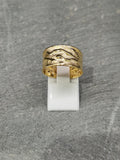 Bague froissée satinée 11mm en or jaune 9ct 410-6