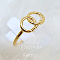 Bague double anneau en or jaune 18ct 310-9