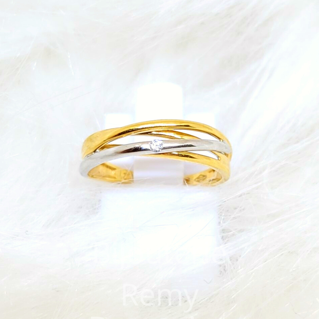 Bague bicolore en or 18ct et diamants 325-160