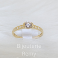 Solitaire accompagné en Or bicolore 18CT et zirconium 314-18