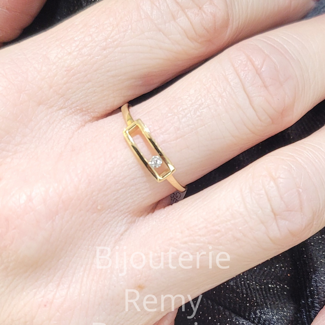 Bague en Or jaune 18CT et diamant 315-55