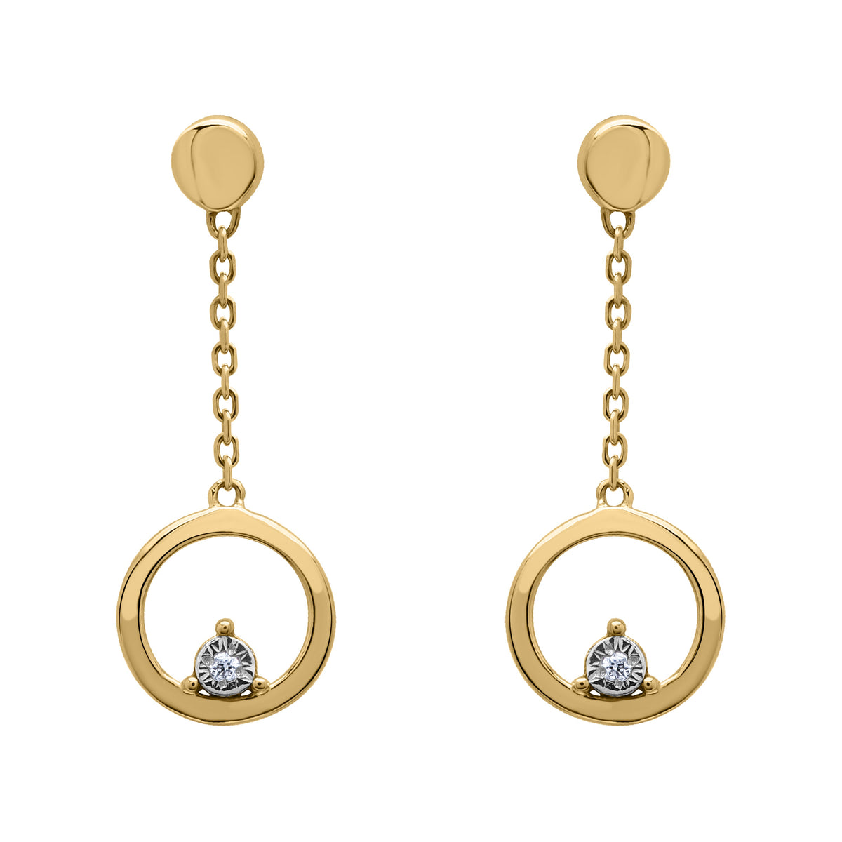 Boucles d'oreilles en or 9ct et diamants 482-112