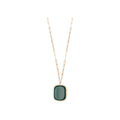 Collier en or rose et agate verte