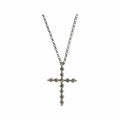 Collier croix en or gris et diamants
