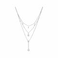 Collier triple rangs en or blanc et diamants