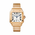 Montre Santos de Cartier Grand modèle, mouvement automatique, or rose, bracelets métal et cuir interchangeables