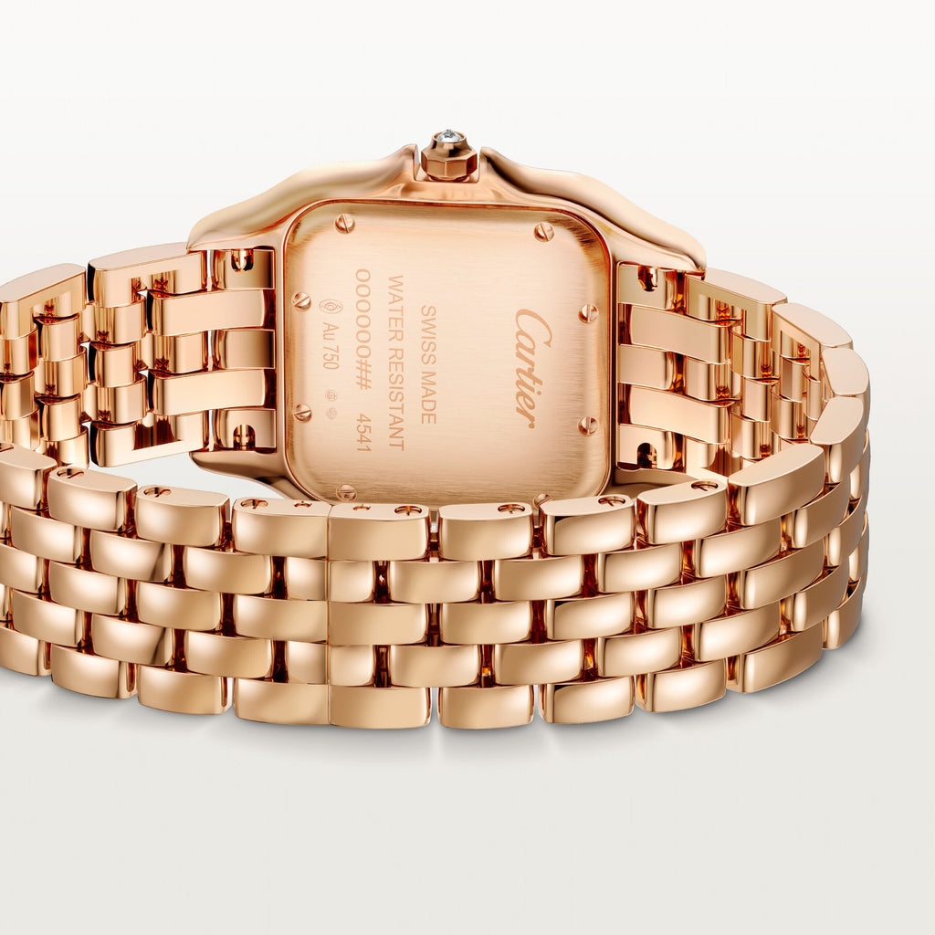 Montre Panthère de Cartier, Moyen modèle, mouvement quartz, or rose, diamants