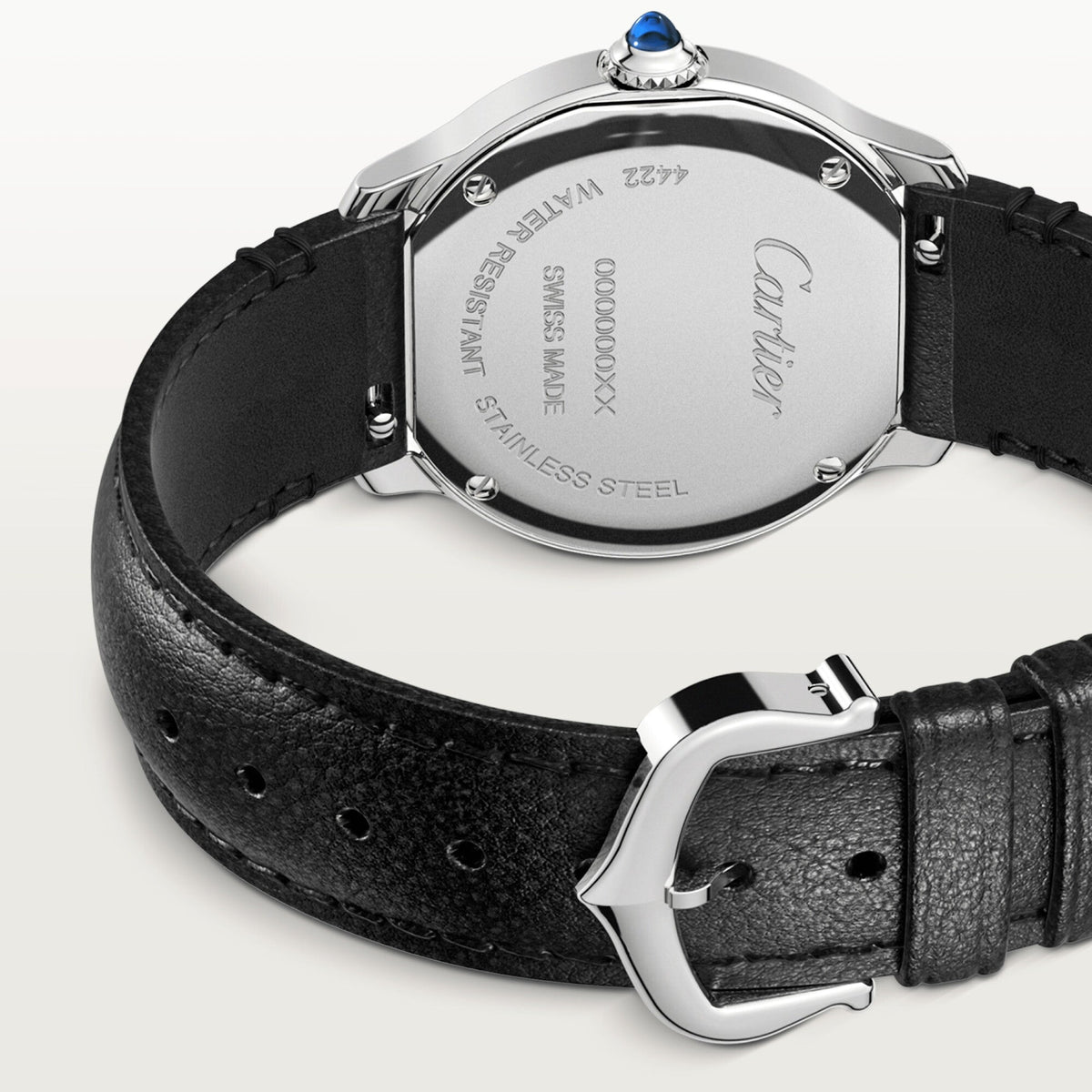 Montre Ronde Must de Cartier, 29mm, mouvement quartz, acier, bracelet en matière non-animale