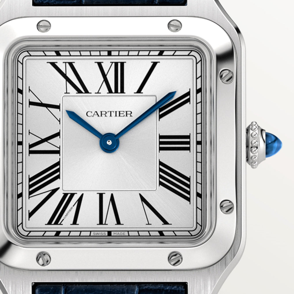 Montre Santos-Dumont Petit modèle, mouvement quartz, acier, cuir