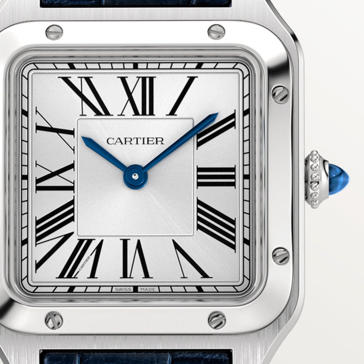 Montre Santos-Dumont Petit modèle, mouvement quartz, acier, cuir