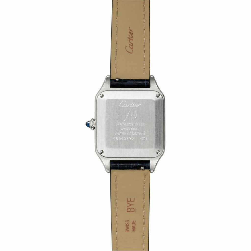 Montre Santos-Dumont Petit modèle, mouvement quartz, acier, cuir
