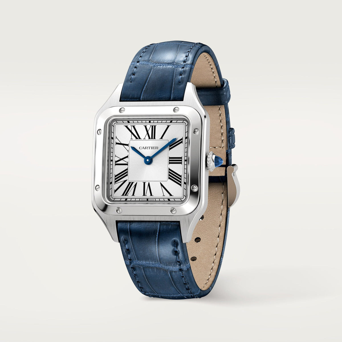 Montre Santos-Dumont Petit modèle, mouvement quartz, acier, cuir