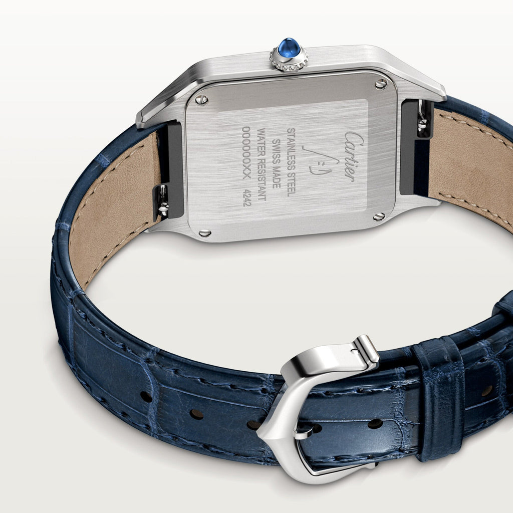 Montre Santos-Dumont Petit modèle, mouvement quartz, acier, cuir
