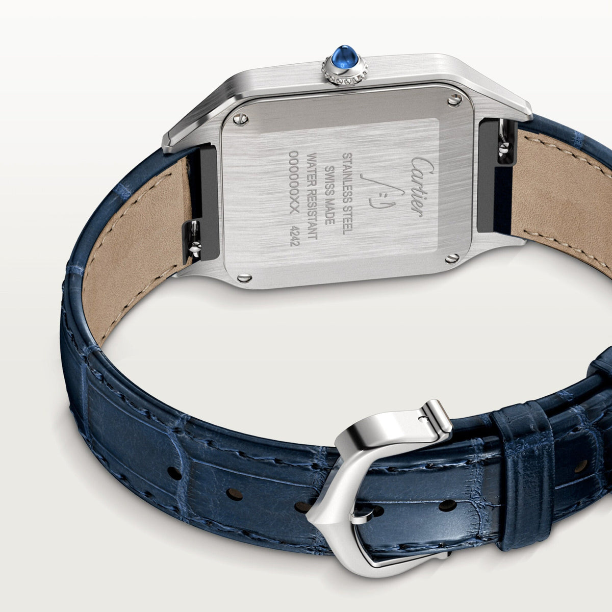 Montre Santos-Dumont Petit modèle, mouvement quartz, acier, cuir