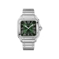 Montre Santos de Cartier, Grand modèle, mouvement automatique, acier, bracelets métal et cuir interchangeables