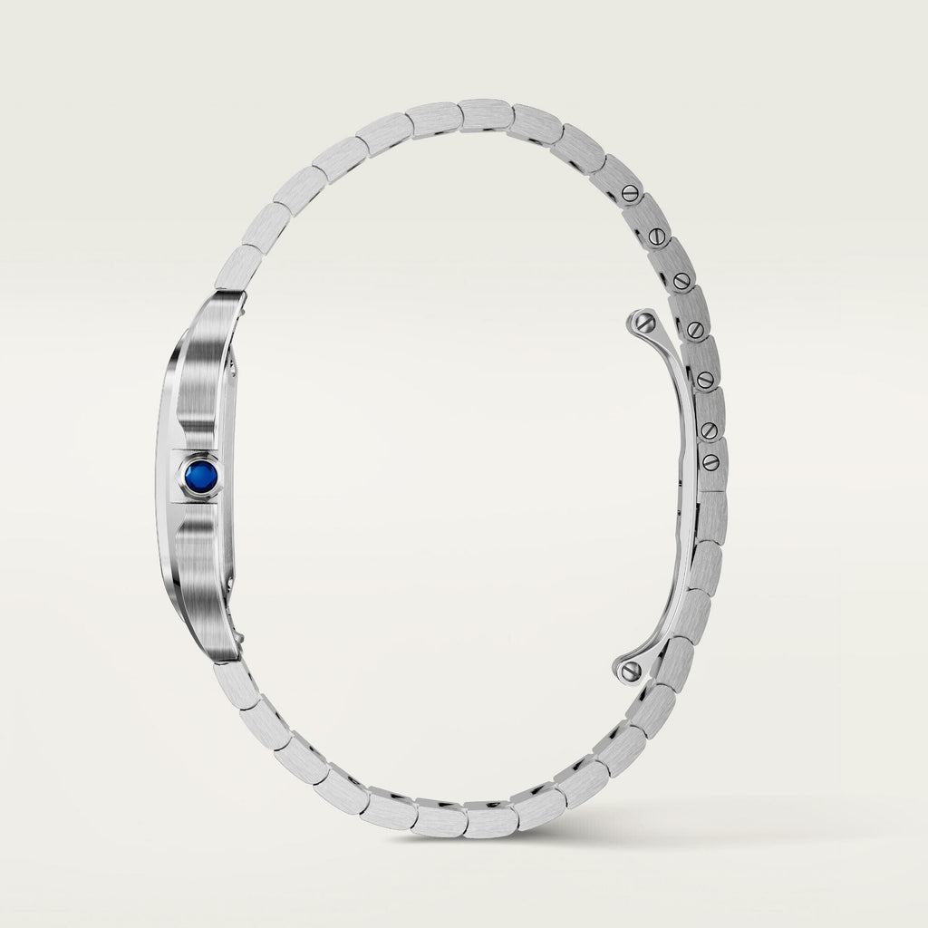 Montre Santos de Cartier Petit modèle, mouvement quartz, acier, bracelets métal et cuir interchangeables