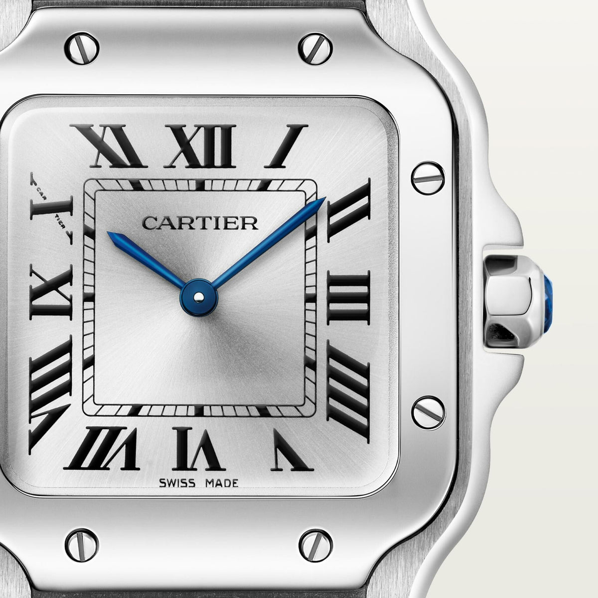 Montre Santos de Cartier Petit modèle, mouvement quartz, acier, bracelets métal et cuir interchangeables