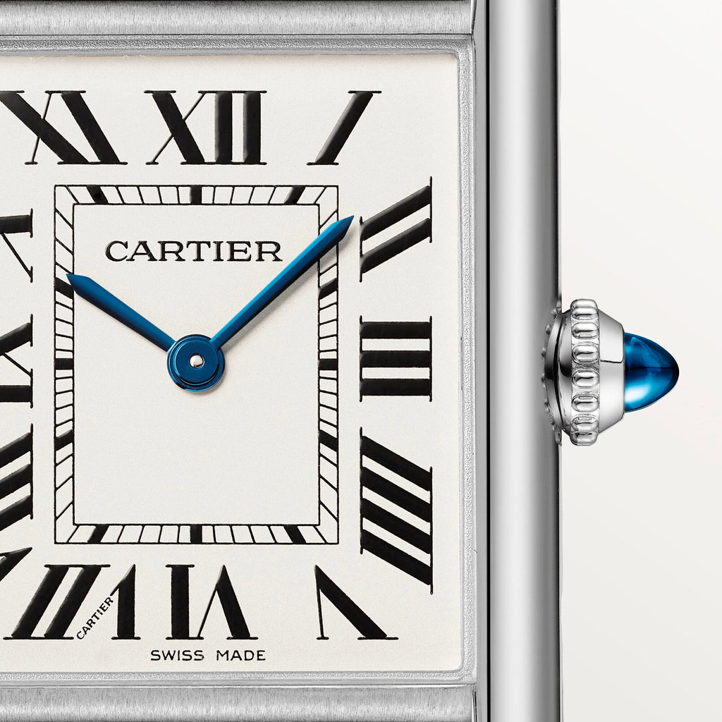 Montre Tank Must Grand modèle, mouvement quartz, acier, cuir