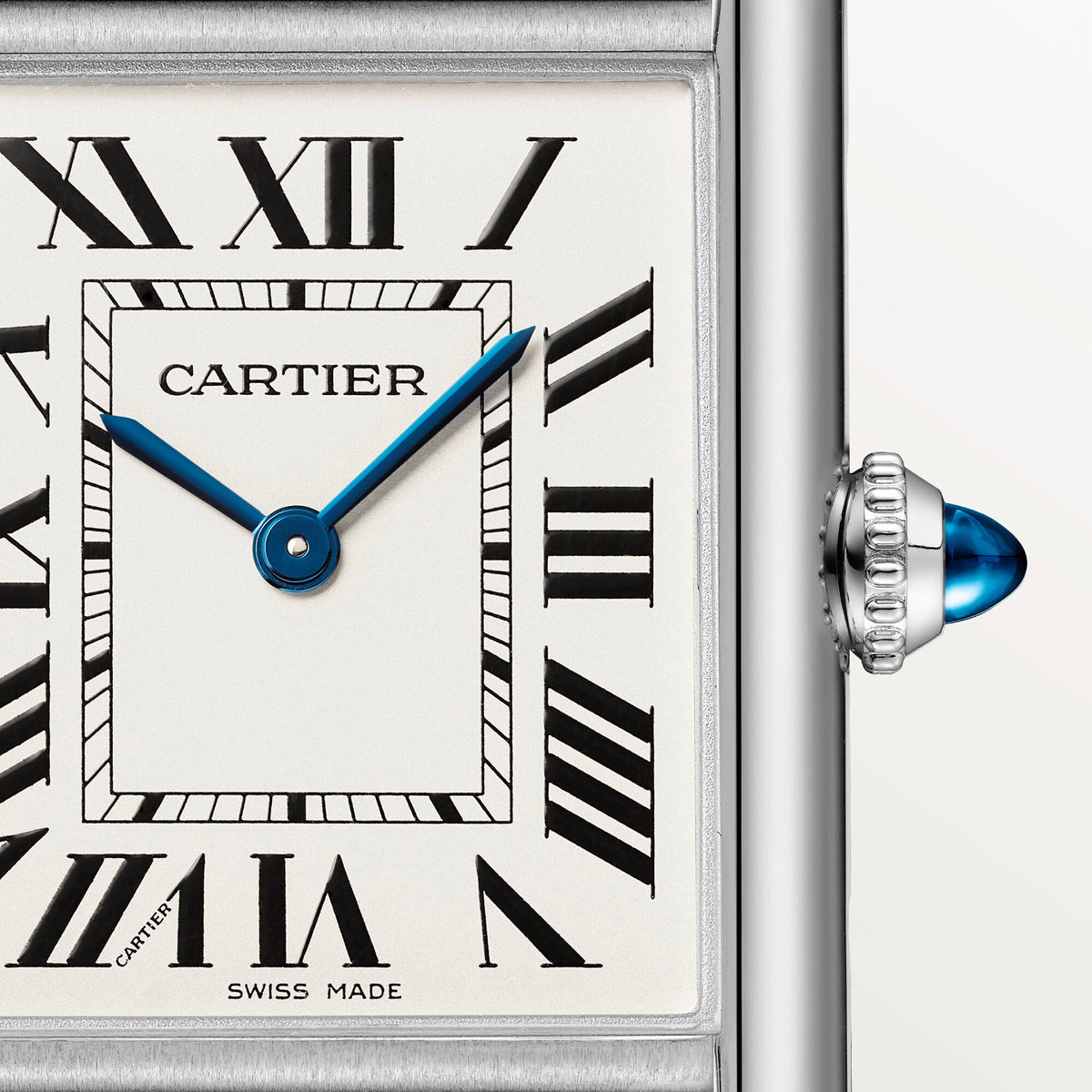 Montre Tank Must Grand modèle, mouvement quartz, acier, cuir