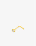 Piercing de nez en or jaune 9ct avec zirconium serti clos 492-9
