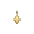 Pendentif Arthus Bertrand Croix Trèfle en or jaune pavée de diamants, 12mm