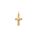 Pendentif Arthus Bertrand Croix Calisson en or jaune et email pêche