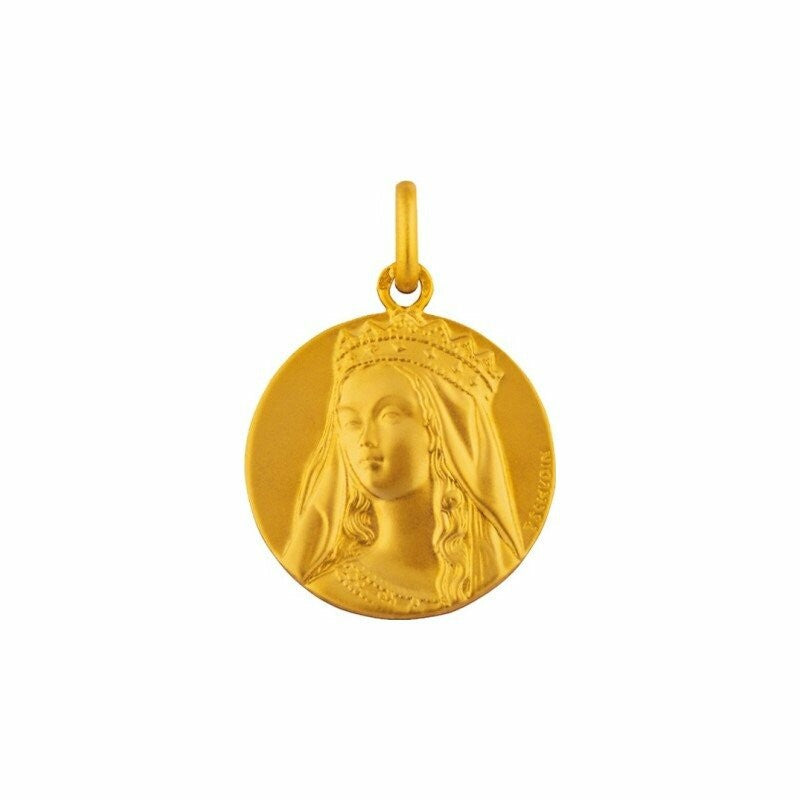 Médaille Arthus Bertrand Notre Dame de Grâce F. mince 18 mm or jaune sablé