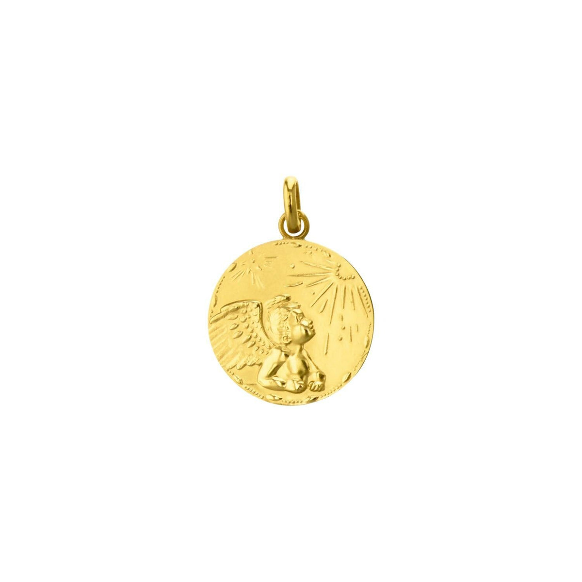 Médaille Arthus Bertrand Ange Espoir en or jaune sablé frappe mince, 18 mm