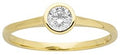 Bague solitaire en or jaune 18ct et zirconium 314-21