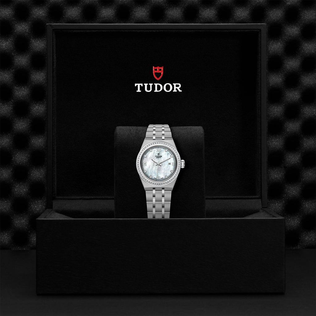 Montre TUDOR Royal boîtier en acier 28 mm, cadran serti de diamants