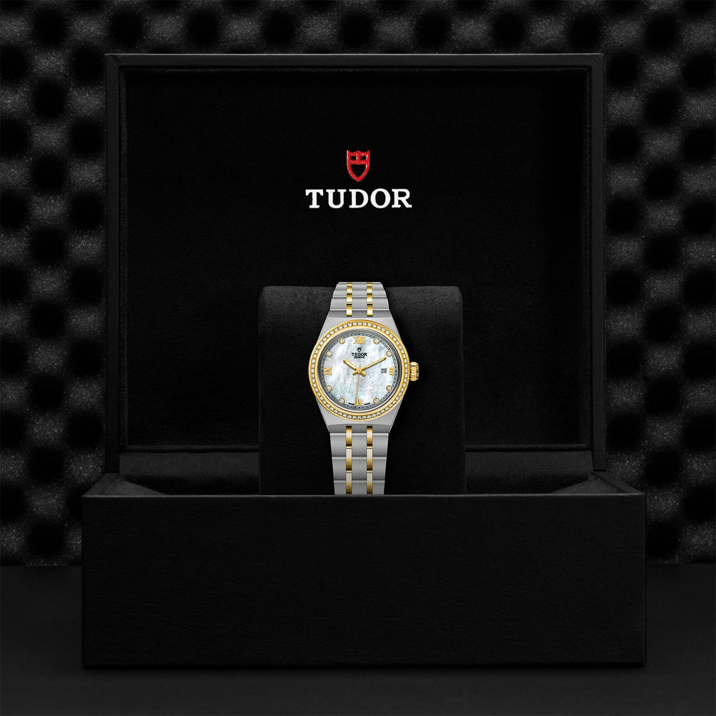 Montre TUDOR Royal boîtier en acier 28 mm, cadran serti de diamants