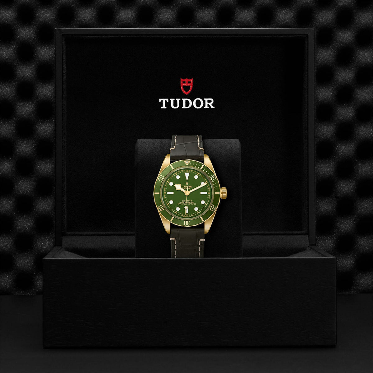 Montre TUDOR Black Bay 58 boîtier en or jaune 39 mm, bracelet alligator brun