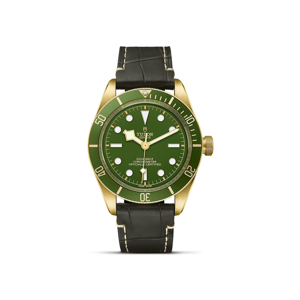Montre TUDOR Black Bay 58 boîtier en or jaune 39 mm, bracelet alligator brun