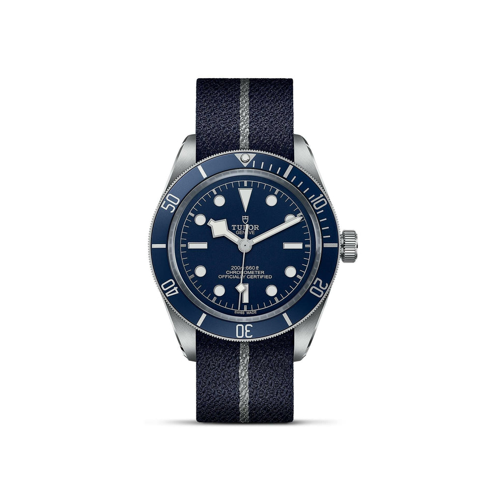 Montre TUDOR Black Bay 58 boîtier en acier 39 mm, bracelet en tissu bleu