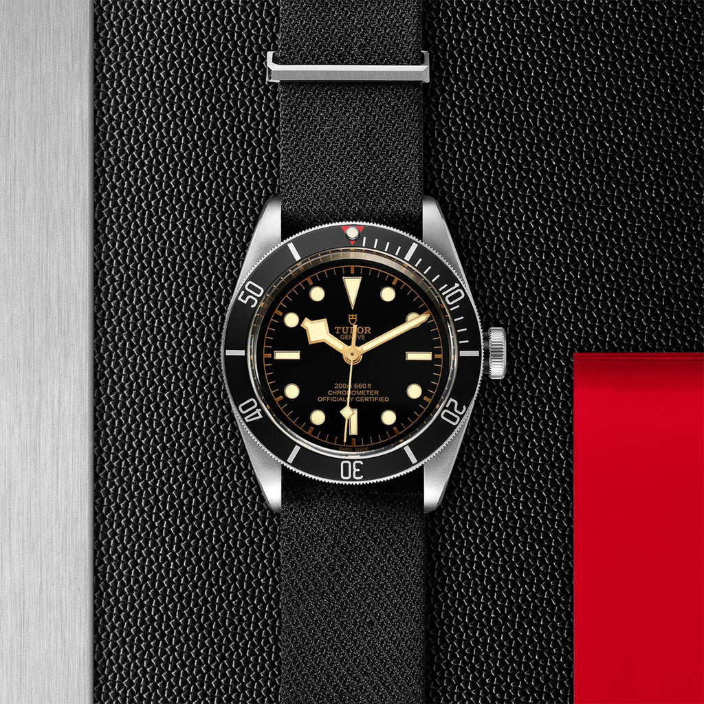Montre TUDOR Black Bay boîtier en acier 41 mm, bracelet en tissu noir