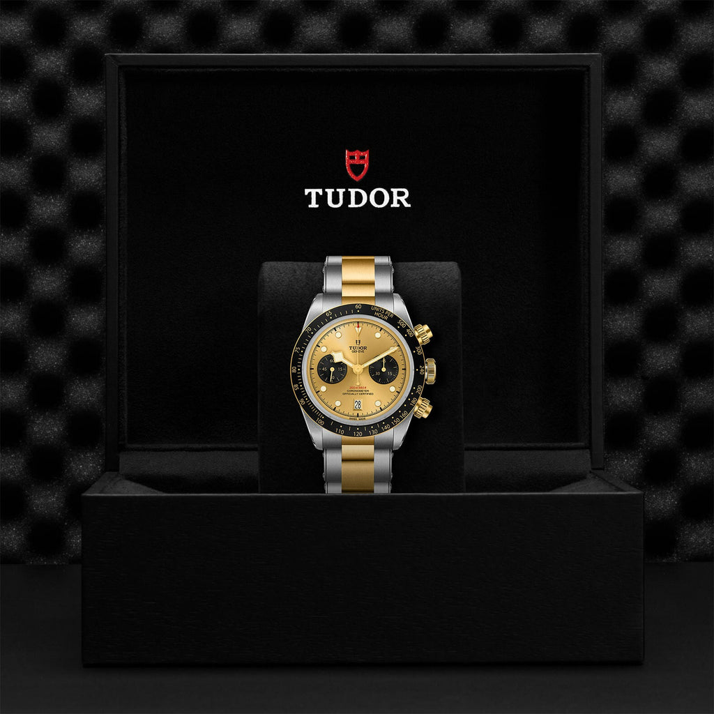 Montre TUDOR Black Bay Chrono S&G boîtier en acier 41 mm, bracelet en acier et or jaune