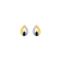 Boucles d'oreilles en or jaune 18ct saphir et diamants 384-144