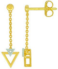 Boucles d'oreilles en or jaune 9ct et diamants 482-89