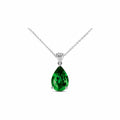 Pendentif en or blanc, émeraude de 1.58cts et diamants de 0.09cts