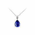 Pendentif en or blanc, saphir et diamant