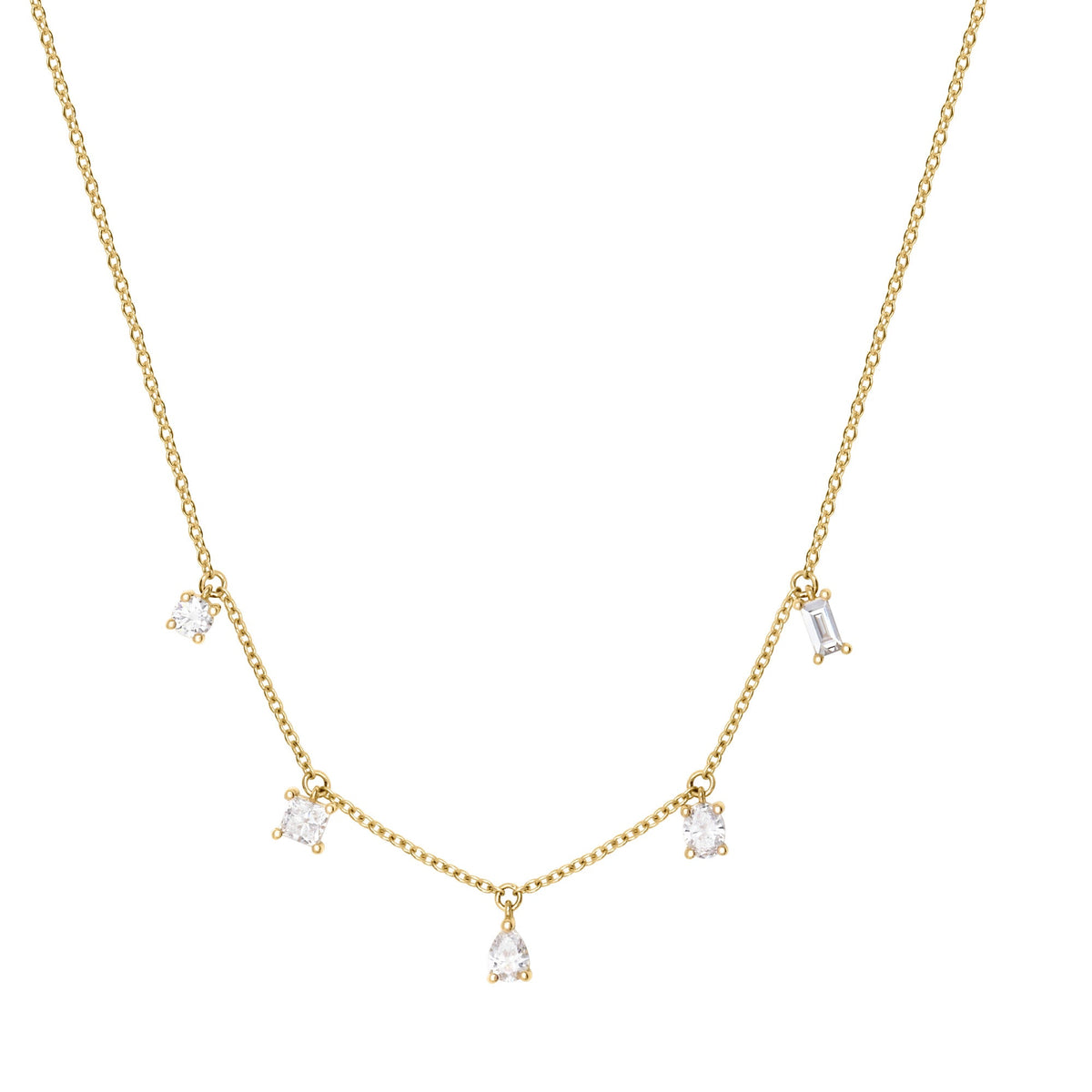Collier or jaune et diamants