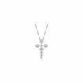 Pendentif Akillis sur chaîne croix Python en or blanc pavé de diamants