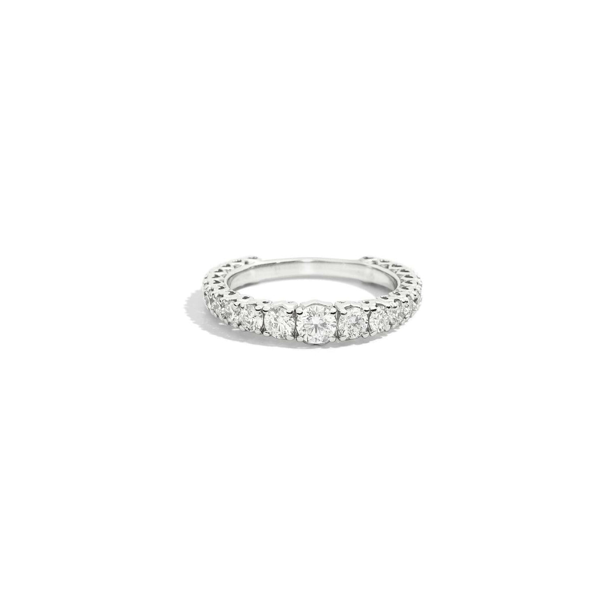 Alliance Veretta chute Recarlo Anniversary en or blanc et diamants, taille 54