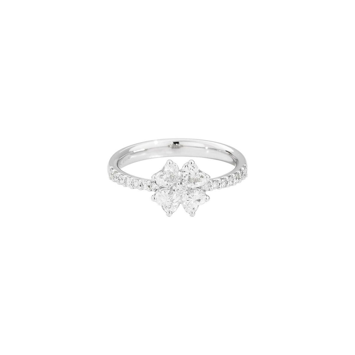 Bague Recarlo Anniversary Love Quadrifoglio en or blanc et diamants