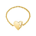 Bague Akillis chaîne cœur Love Tag en or jaune