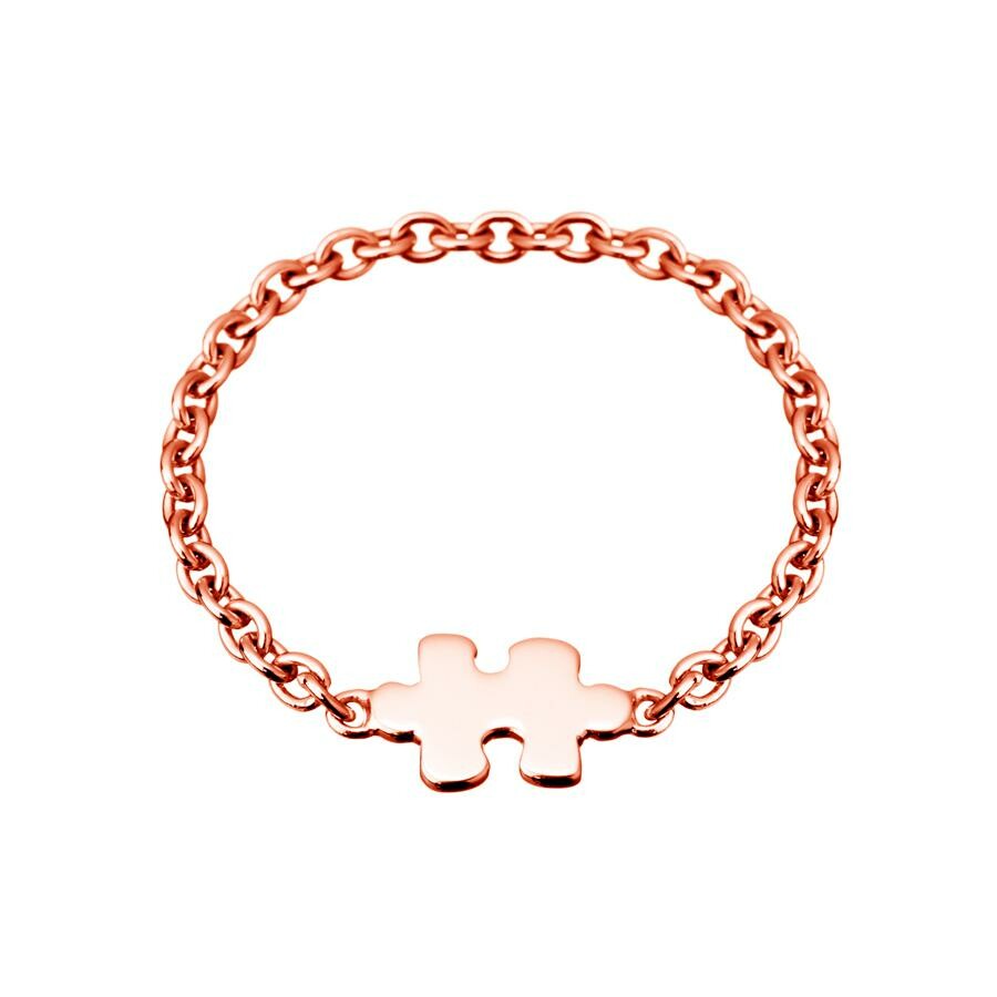 Bague Akillis chainette Mini Puzzle en or rose