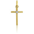 Pendentif Croix en or jaune 18ct et diamant 365-159